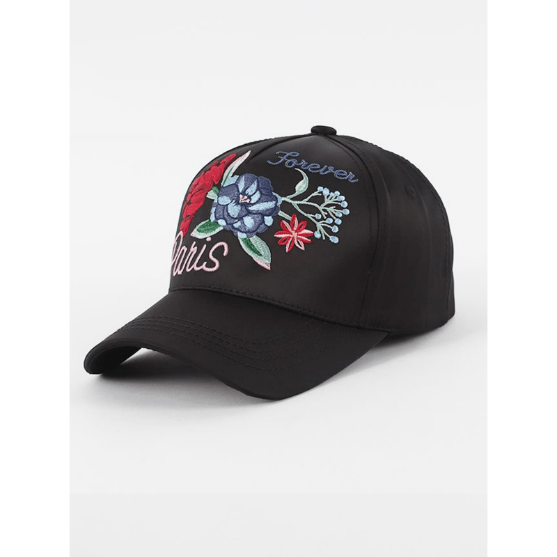 Y2K Flower Embroidery Baseball Cap Ice Silk Sun Hat Adjustable Dad Hats Women