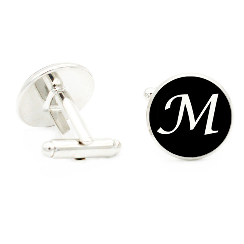 K Letter Cufflinks Suit Shirt Men's Jewelry