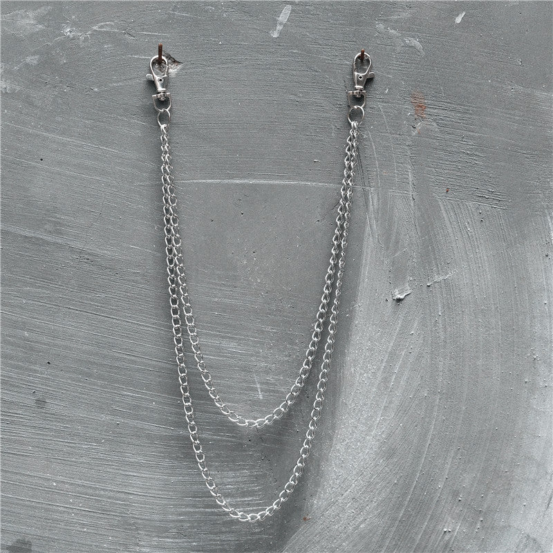 Metal Waist Chain for Men Hip hop Belt Keychain
