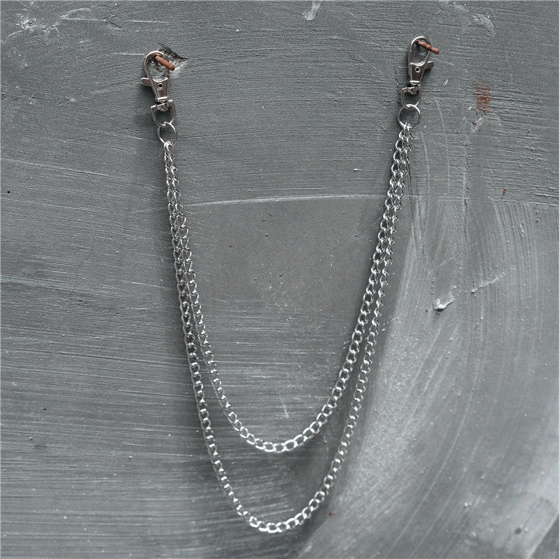 Metal Waist Chain for Men Hip hop Belt Keychain
