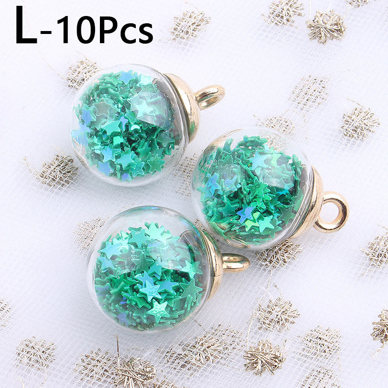 Mini Glass Bottle Stars Sequins Hanging Ball DIY Earrings Necklace
