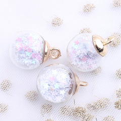 Mini Glass Bottle Stars Sequins Hanging Ball DIY Earrings Necklace