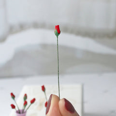 Mini Rose Food Play Scene Model Dollhouse Plant Flower Simulation