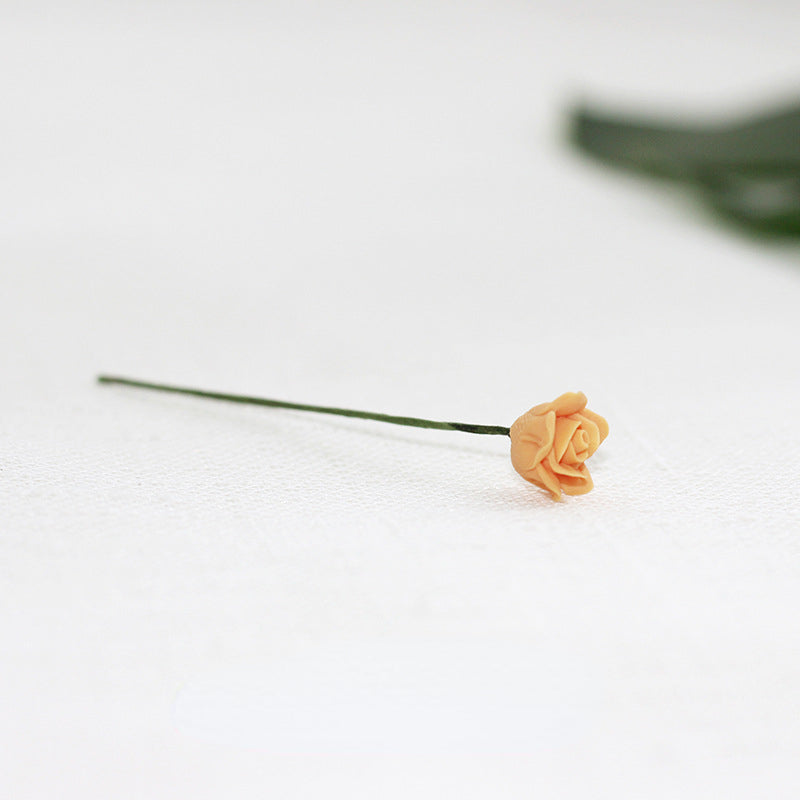 Mini Rose Food Play Scene Model Dollhouse Plant Flower Simulation