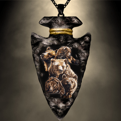 Geometric Triangle Bear Pendant Necklace For Boys