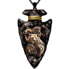 Geometric Triangle Bear Pendant Necklace For Boys