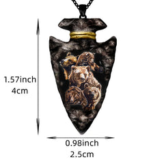 Geometric Triangle Bear Pendant Necklace For Boys
