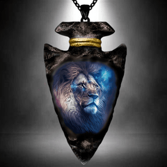 Geometric Triangle Lion Head Pendant Necklace