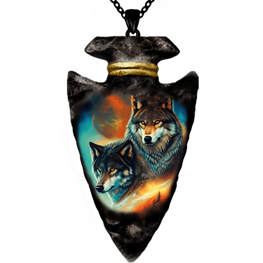Boy's Wolf Necklace Hip hop Punk Style Geometric Triangle Pendant