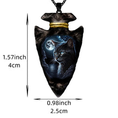 Geometric Triangle Cat Pendant Punk Hip hop Style Necklace