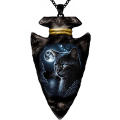 Geometric Triangle Cat Pendant Punk Hip hop Style Necklace