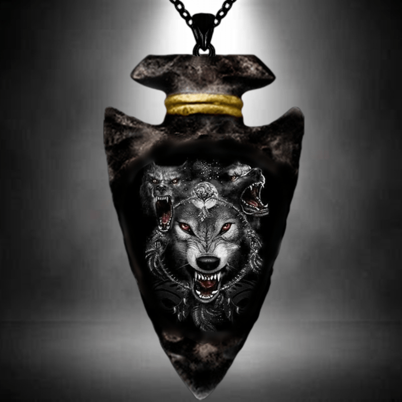 Gothic Chain Wolf Head Pendant Necklace Hip Hop Style Accessory