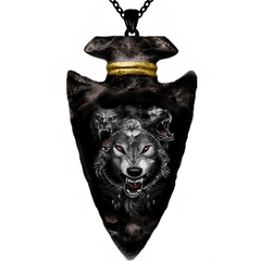 Gothic Chain Wolf Head Pendant Necklace Hip Hop Style Accessory