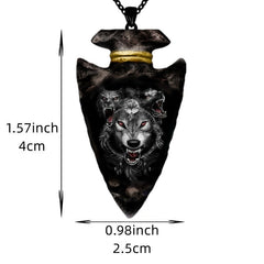 Gothic Chain Wolf Head Pendant Necklace Hip Hop Style Accessory