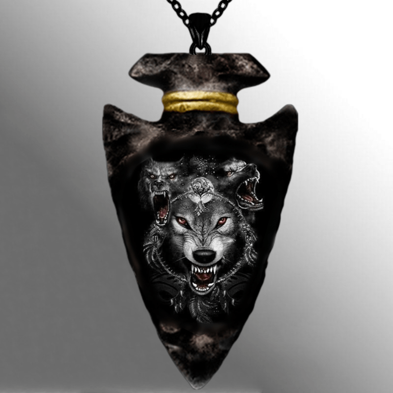 Gothic Chain Wolf Head Pendant Necklace Hip Hop Style Accessory
