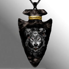 Gothic Chain Wolf Head Pendant Necklace Hip Hop Style Accessory