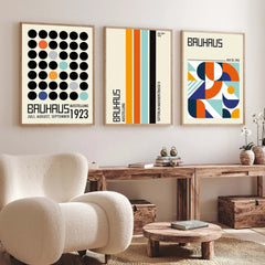 Modern Abstract Geometric Shapes Canvas Wall Art Set