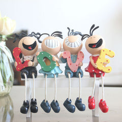 Set of 4 Hanging Foot Doll Resin Decorations