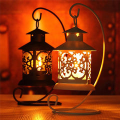 Iron Tabletop Candlesticks Hollow Wrought Iron Candle Holder