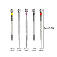 5pcs Watchmakers Screwdrivers Set with Replacement Tips