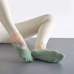 Non Slip Dance Socks with Criss Cross Strap Gripper for Yoga Pilates