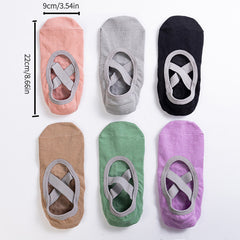 Non Slip Dance Socks with Criss Cross Strap Gripper for Yoga Pilates