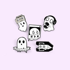 Girl's Ghost Series Brooch Radio Earphones Luggage Alloy Brooch