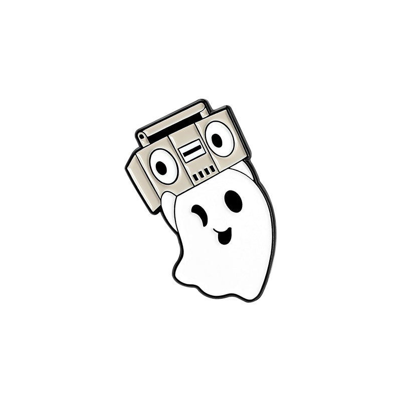 Girl's Ghost Series Brooch Radio Earphones Luggage Alloy Brooch