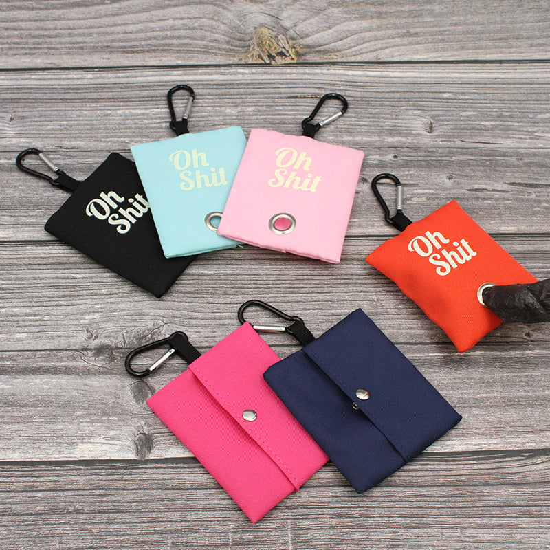 OH SHIT Graphic Poop Bag Holder Dispenser for Dogs