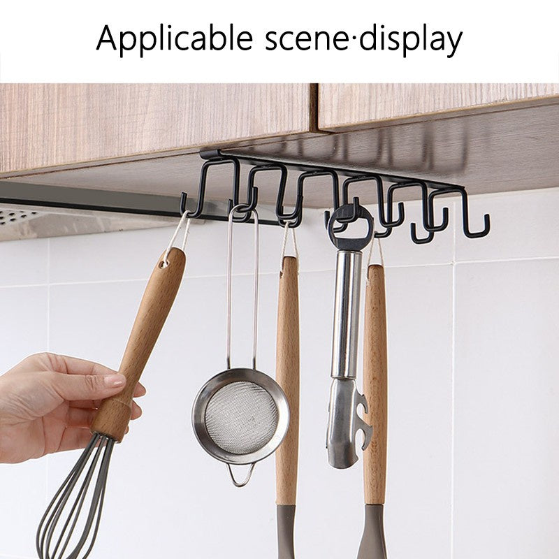 12 Hook Wall Mounted Storage Rack for Kitchen