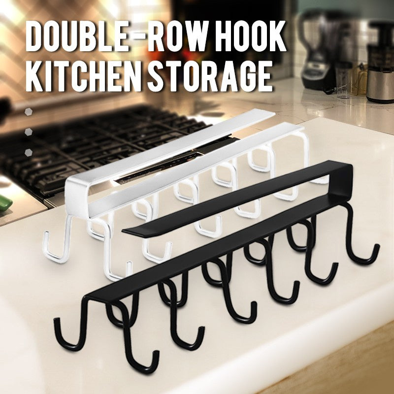 12 Hook Wall Mounted Storage Rack for Kitchen