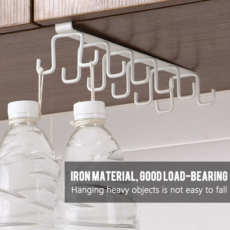 12 Hook Wall Mounted Storage Rack for Kitchen