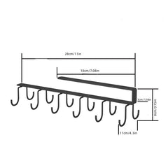 12 Hook Wall Mounted Storage Rack for Kitchen