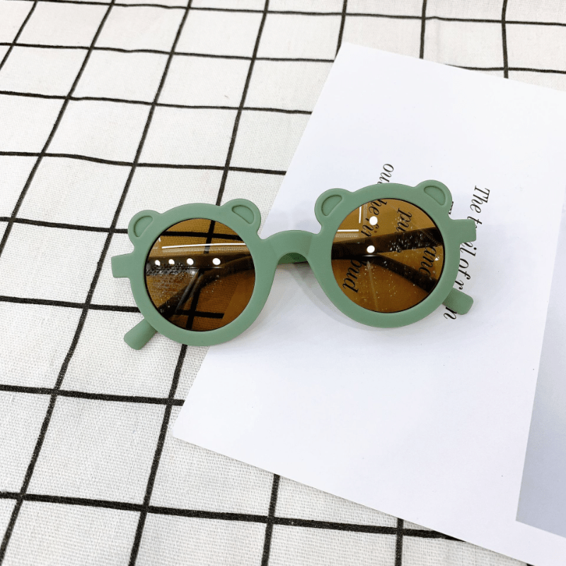 Cute Bear Shape Frame Toddler Kids Sunglasses Round Shades
