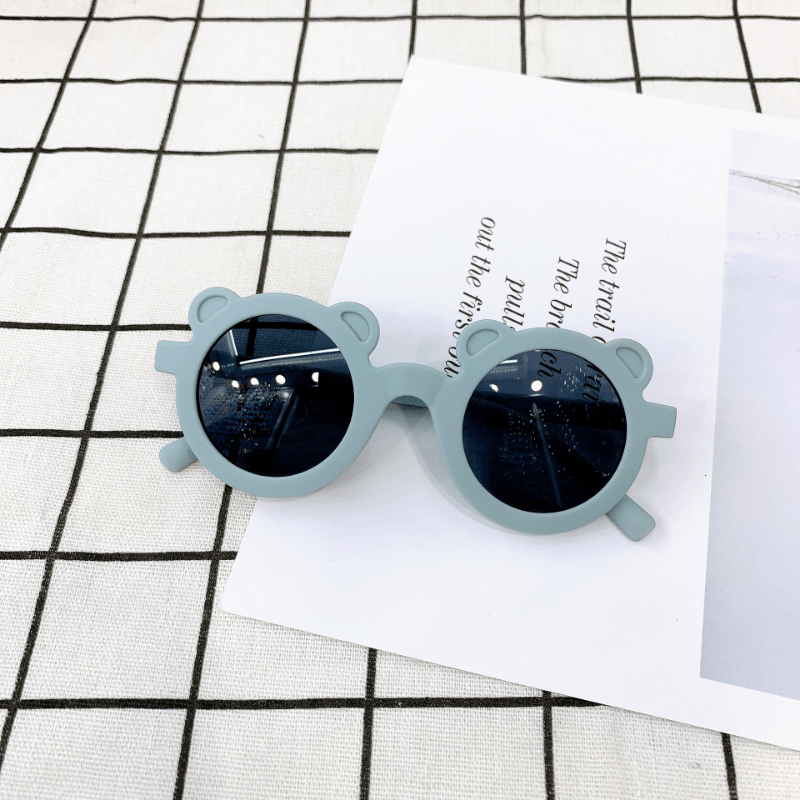 Cute Bear Shape Frame Toddler Kids Sunglasses Round Shades