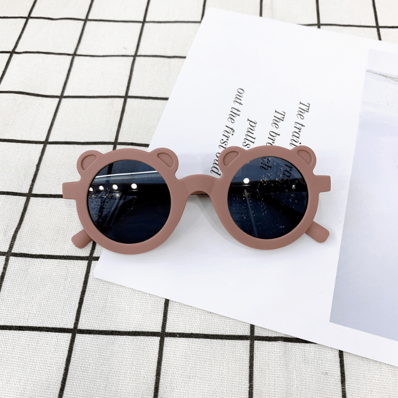 Cute Bear Shape Frame Toddler Kids Sunglasses Round Shades