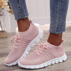 Women's Mesh Sneakers Lace Up Tennis Shoes Comfy Non Slip Walking Shoes