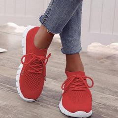 Women's Mesh Sneakers Lace Up Tennis Shoes Comfy Non Slip Walking Shoes