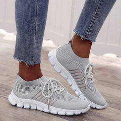 Women's Mesh Sneakers Lace Up Tennis Shoes Comfy Non Slip Walking Shoes