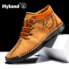 Men's Vintage High Top Lace Up Boots Casual Outdoor Walking Shoes