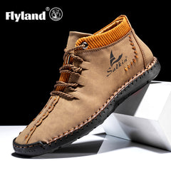 Men's Vintage High Top Lace Up Boots Casual Outdoor Walking Shoes