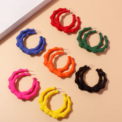 Retro French Bamboo Earrings, Colorful