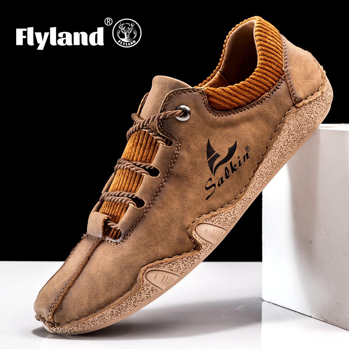Men's Lace up Sneakers Casual PU Leather Walking Shoes Comfortable