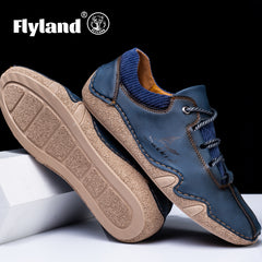 Men's Lace up Sneakers Casual PU Leather Walking Shoes Comfortable