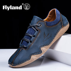 Men's Lace up Sneakers Casual PU Leather Walking Shoes Comfortable