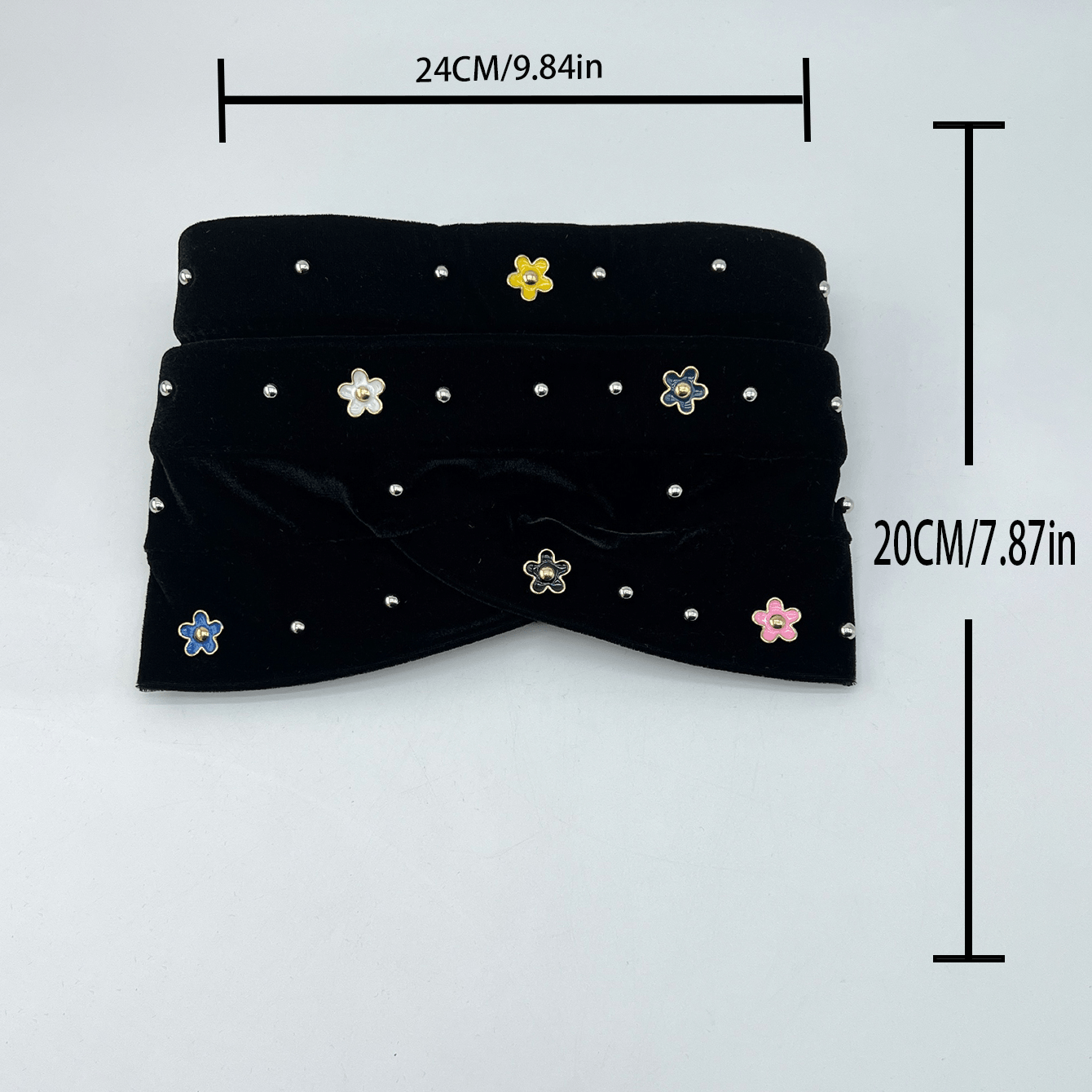 Velvet Flower Decor Turban Cap Head Wrap Solid Bandana Chemo Hats For Women