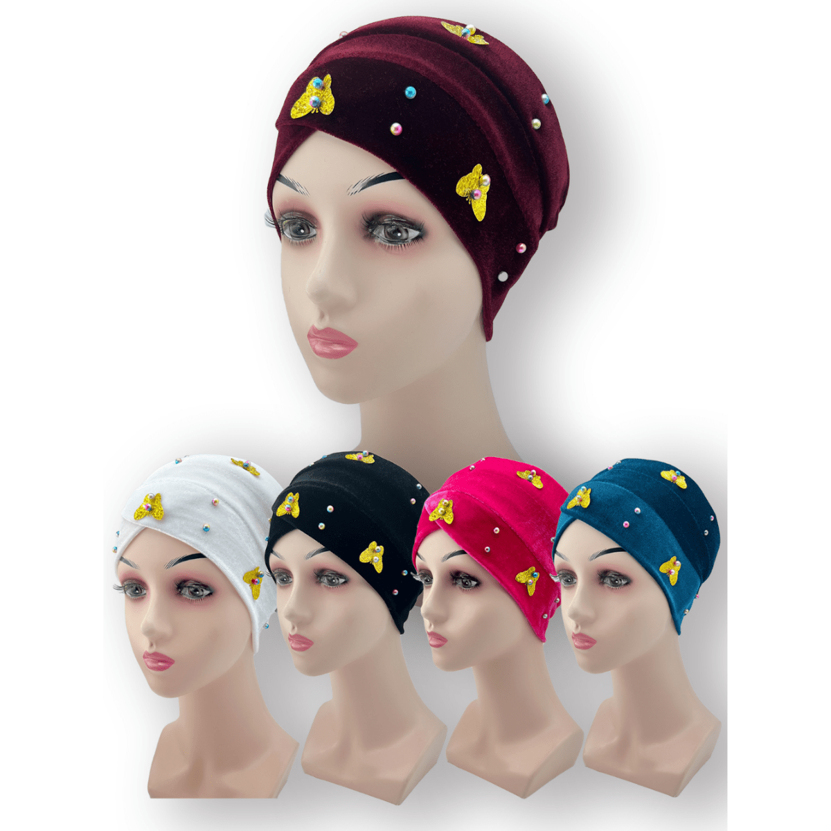 Velvet Turban Cap Head Wrap Chemo Hats For Women
