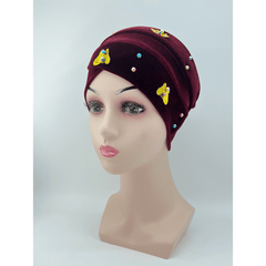 Velvet Turban Cap Head Wrap Chemo Hats For Women