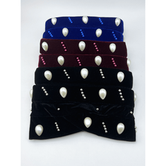 Pearl Decor Turban Cap Rhinestone Head Wrap Chemo Hats For Women