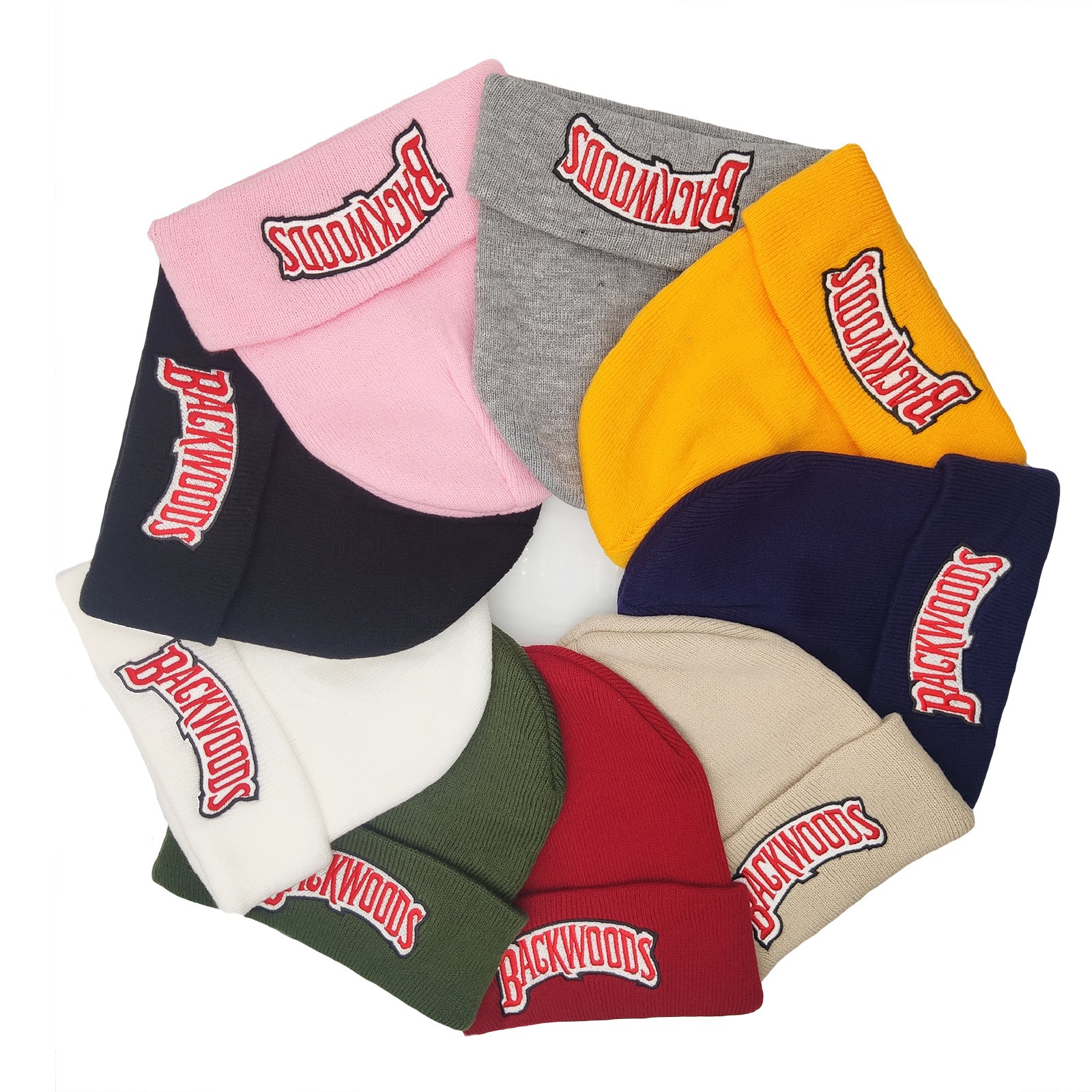 Letter Embroidery Beanie Solid Knit Hat Unisex Warm Skull Cap